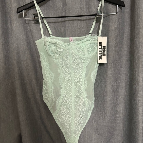 Out From Under Modern Love Mint Green Lace Bodysuit - Picture 2 of 7